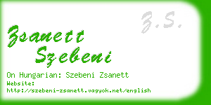 zsanett szebeni business card